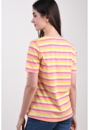 Tricou Dama Sunday 6160 Pink Stripes